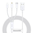 Baseus Superior Series 3-in-1 cable Micro USB USB-C Lightning front view Kuwait