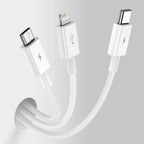 Baseus Superior 3-in-1 cable three connector ends close up