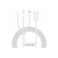 Baseus Superior Series 3-in-1 cable showing Micro USB USB-C and Lightning connectors