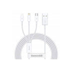 Baseus Superior Series 3-in-1 cable showing Micro USB USB-C and Lightning connectors