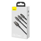 Baseus Tungsten Gold 3-in-1 cable braided design close up
