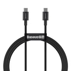 Baseus 100W USB-C to USB-C cable 1 meter black front view Kuwait