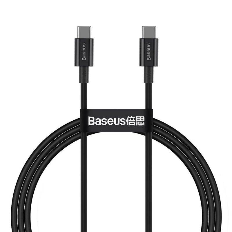 Baseus 100W USB-C to USB-C cable 1 meter black front view Kuwait