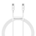 Baseus 100W USB-C to USB-C cable 1 meter white front view Kuwait