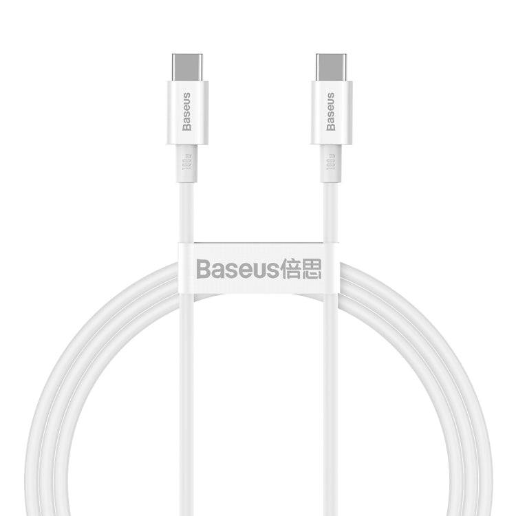 Baseus 100W USB-C to USB-C cable 1 meter white front view Kuwait