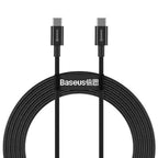 Baseus 100W USB-C to USB-C cable 2 meters black front view