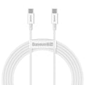 Baseus 100W USB-C to USB-C cable 2 meters white front view