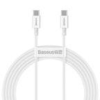 Baseus 100W USB-C to USB-C cable 2 meters white front view