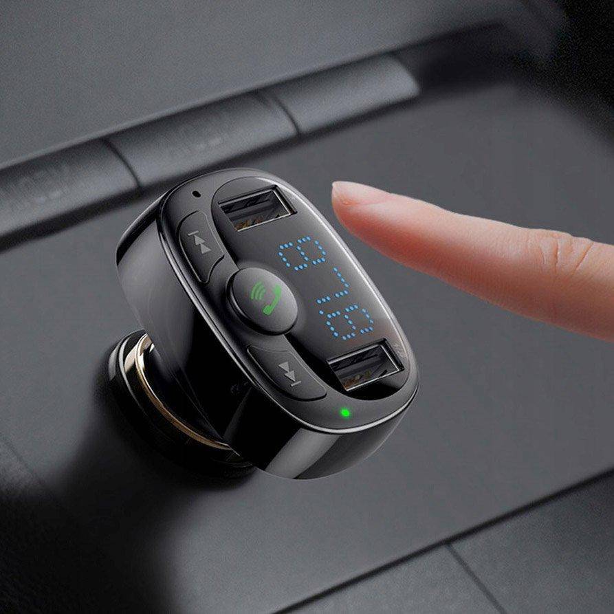 Baseus wireless FM transmitter LCD display showing frequency Kuwait