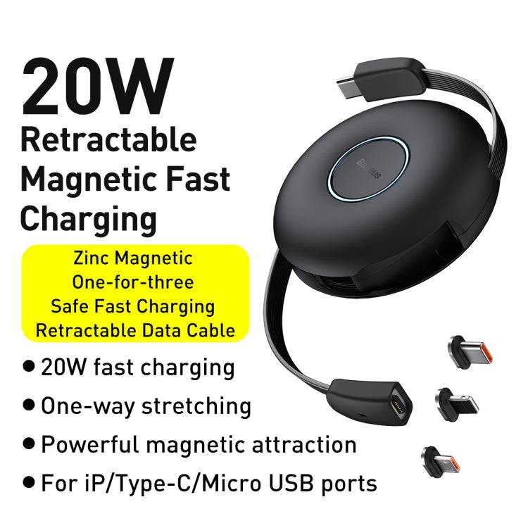 Baseus Zinc retractable 3-in-1 cable connected to multiple devices Kuwait