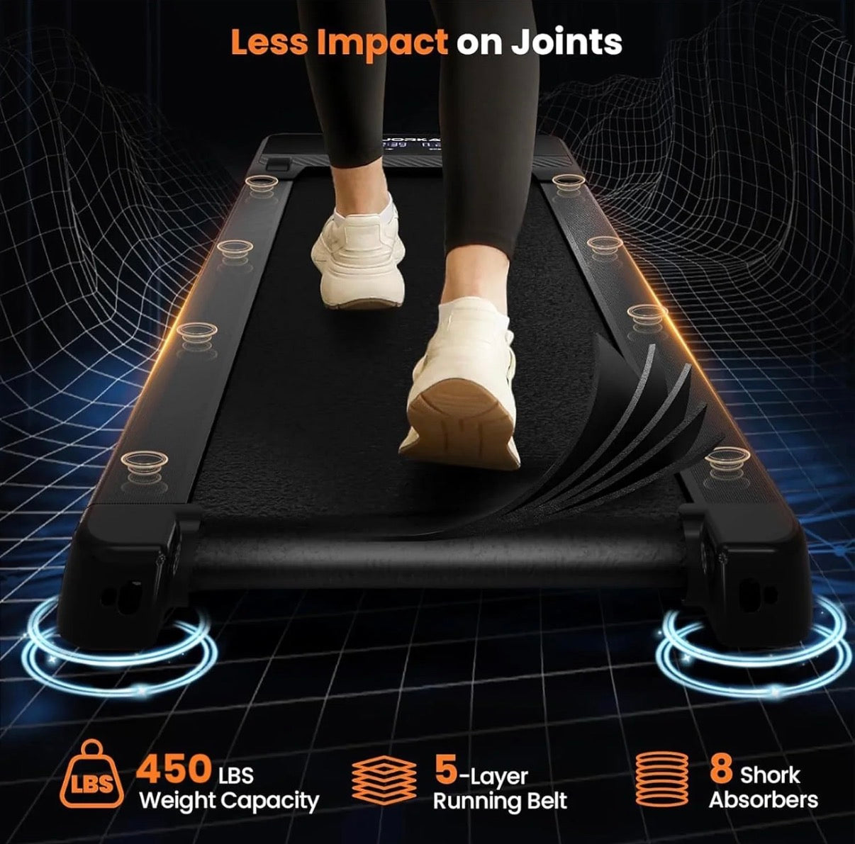 Black Bull Walking Pad Treadmill folded