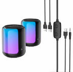 Hoco BS56 wireless and wired 2-in-1 PC speaker with RGB lighting front view Kuwait