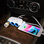 Hoco C1 triple cigarette lighter adapter with two USB ports