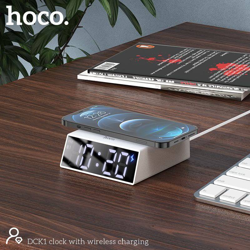 Hoco DCK1 wireless charging clock LED display detail