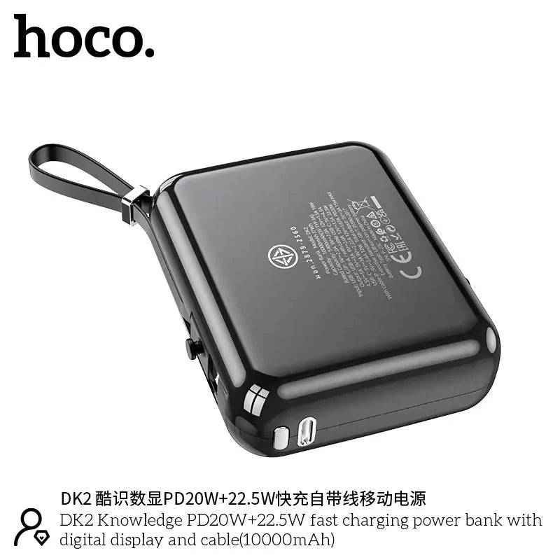 Hoco DK2 power bank built-in cable detail