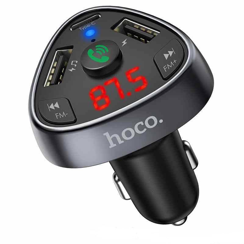 Hoco E51 car charger Bluetooth FM transmitter USB-C 18W front view Kuwait