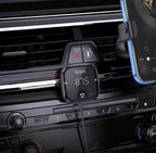 Hoco E65 FM transmitter plugged into car with display