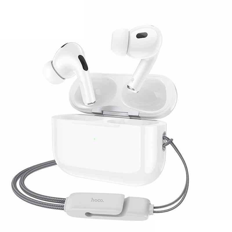 Hoco EW49 true wireless earphones with lanyard and charging case front view Kuwait