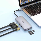 Hoco HB33 hub RJ45 ethernet SD card and PD 100W ports detail