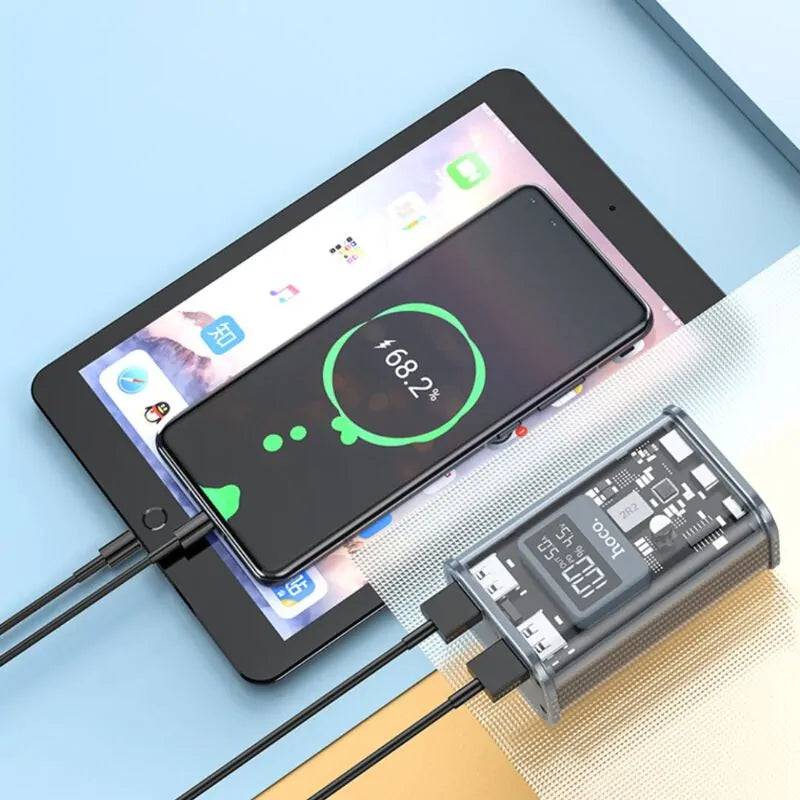 Hoco J105 power bank digital display and ports detail