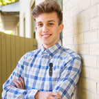 Hoco L15 wireless microphone clipped to shirt