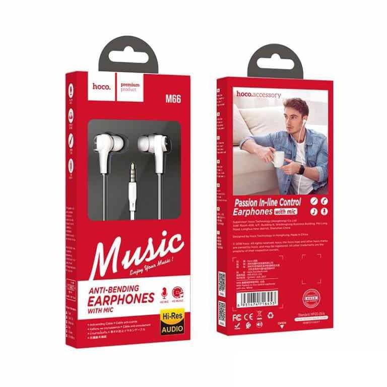 Hoco M66 3.5mm wired earphones packaging