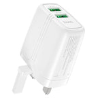 Hoco NK2 dual port QC3.0 wall charger UK plug front view Kuwait