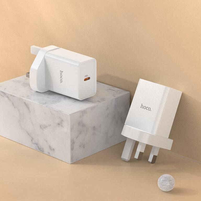 Hoco NK6 wall charger plugged into socket
