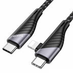 Hoco U95 2-in-1 PD cable Type-C Lightning to Type-C front view Kuwait