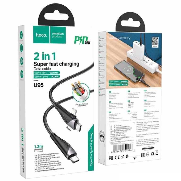 Hoco U95 2-in-1 PD cable packaging