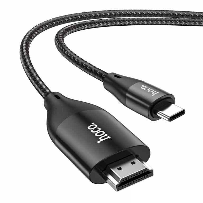 Hoco UA16 USB-C to HDMI cable 4K plug and play front view Kuwait