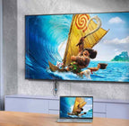 Hoco UA23 wireless projector adapter connected to iPhone and TV