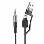Hoco UPA23 2-in-1 USB-C and USB to 3.5mm audio conversion cable front view Kuwait