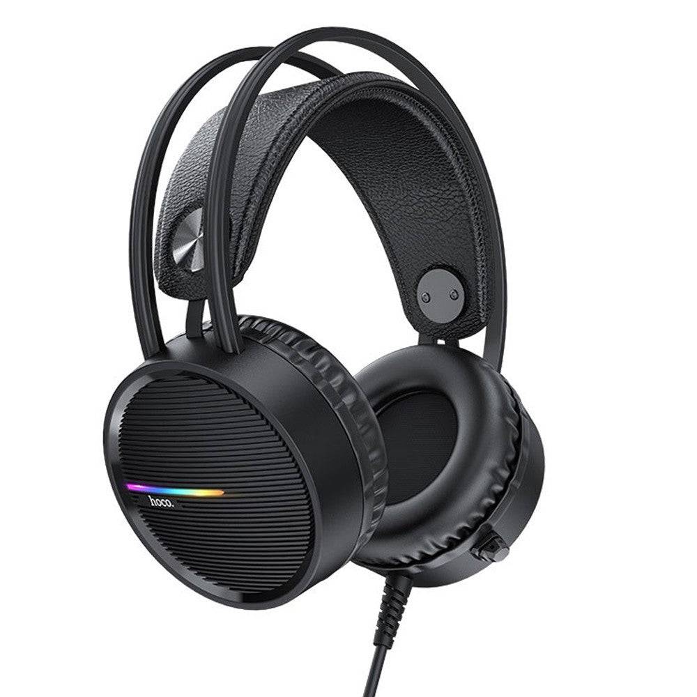 Hoco W100 gaming headset with RGB lighting front view Kuwait