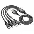 Hoco X76 4-in-1 charging cable Lightning Type-C Micro front view Kuwait