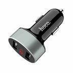 Hoco Z26 dual USB car charger with digital current display front view Kuwait