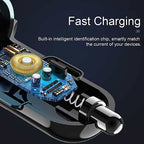 Hoco Z26 car charger digital display showing charging current