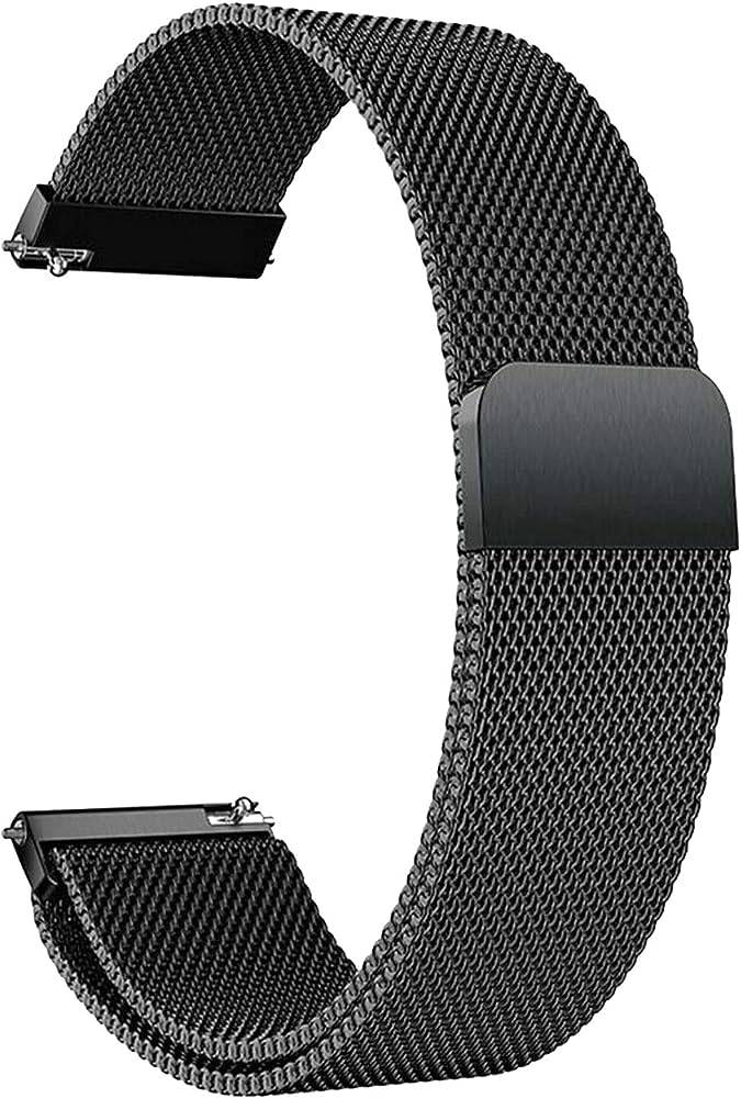 Huawei Watch magnetic loop strap 20mm black front view Kuwait