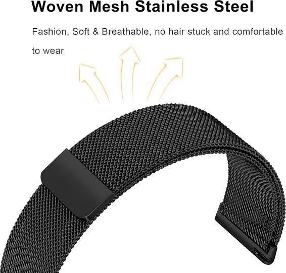 Huawei Watch 20mm magnetic strap black clasp close up