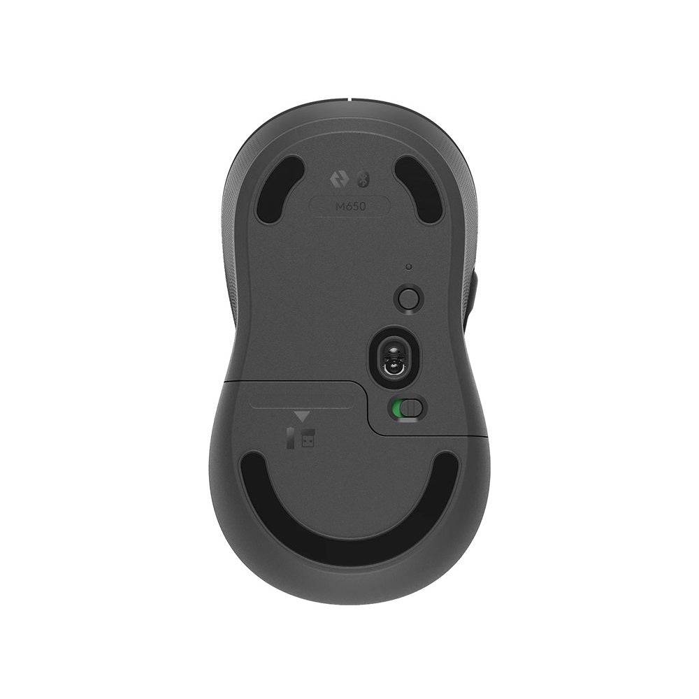 Logitech M650 graphite wireless mouse top view