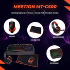 Meetion C500 gaming keyboard RGB backlight detail