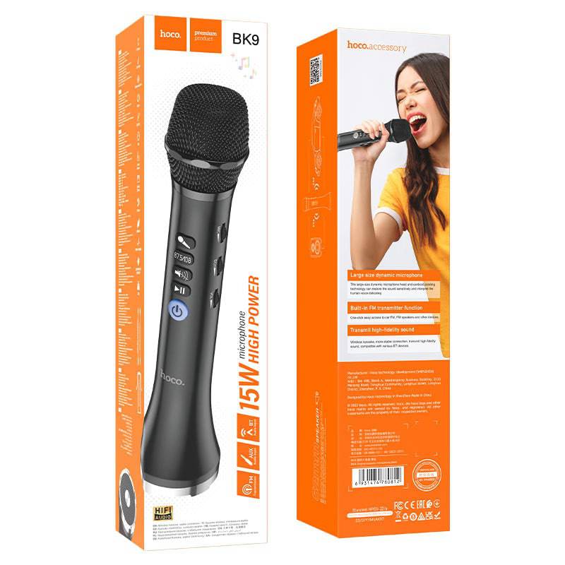 Hoco BK9 wireless mic controls detail