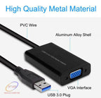 Onten 5201 USB 3.0 to VGA adapter side view showing USB connector