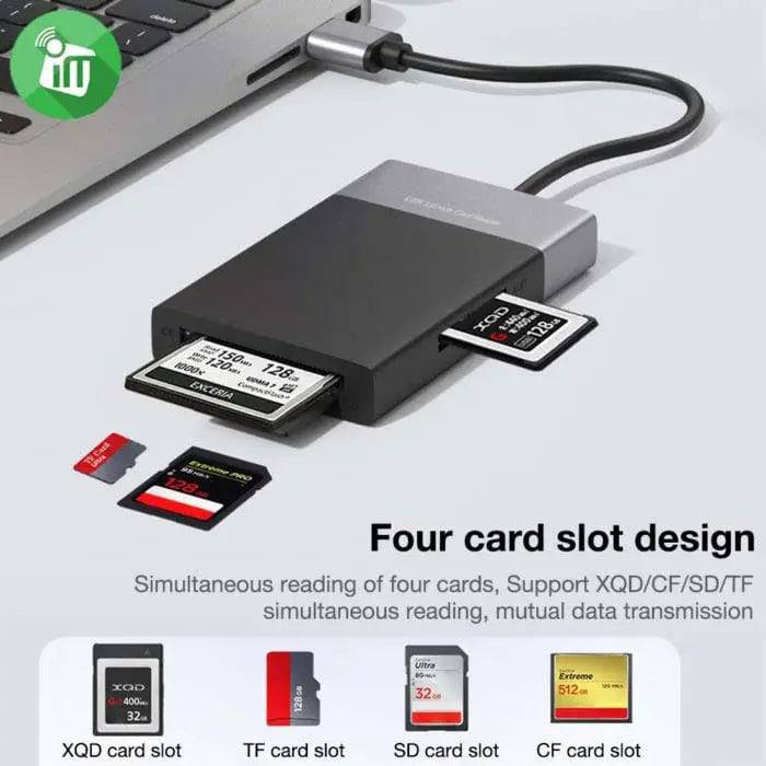 Onten 5215B card reader XQD CF SD TF slots detail