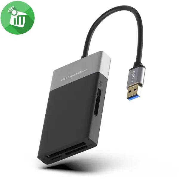 Onten 5215B card reader USB 3.0 ports side view