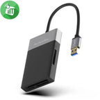 Onten 5215B card reader USB 3.0 ports side view