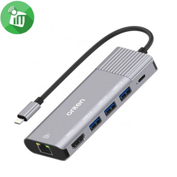 Onten 79591 Lightning to 6-in-1 multi-functional hub front view Kuwait