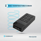 Powerology power strip 6 AC outlets top view