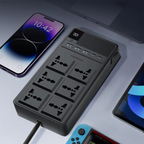 Powerology power strip in use on desk
