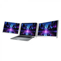 Powerology PDSLM14 dual screen portable monitor silver front view Kuwait